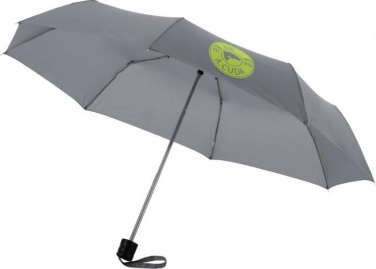 Logo trade mainoslahja ja liikelahja tuotekuva: 21,5" Ida 3-osainen sateenvarjo, harmaa