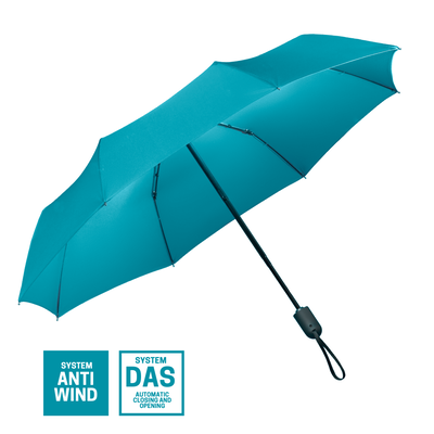 Logo trade liikelahjat mainoslahjat kuva: Täysautomaattinen sateenvarjo Cambridge, turkoosi