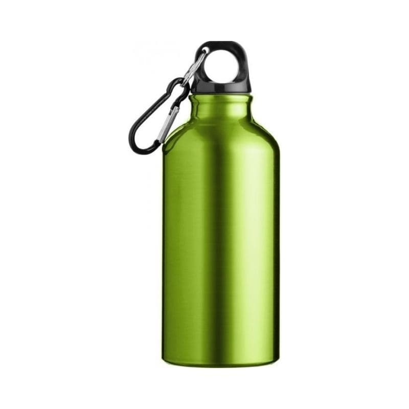 Logotrade mainoslahja tuotekuva: Oregon-juomapullo ja kiinnityskoukku, vihreä