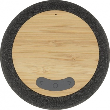 Logo trade mainostuote kuva: Ecofiber bambu Bluetooth®-kaiutin ja langaton latausalusta, harmaa