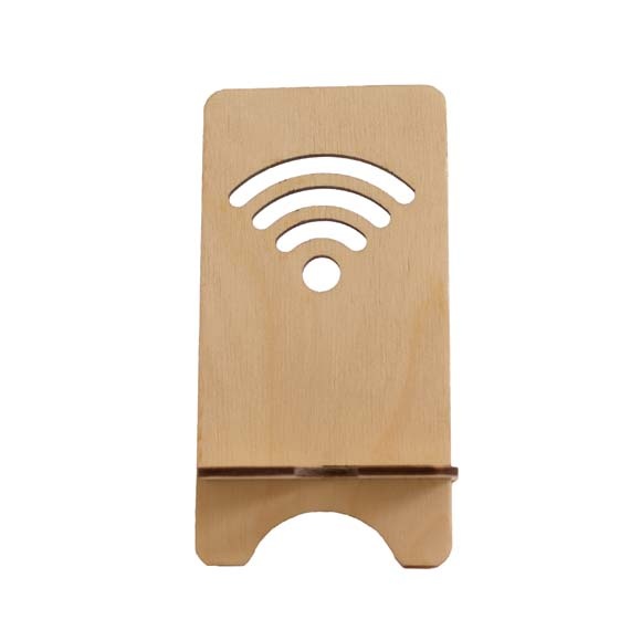 Logo trade liikelahjat tuotekuva: Kierrätetty puinen puhelimen pidike