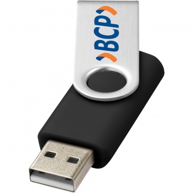 Rotate-basic 2 Gt USB-muistitikku logolla, musta / hopea – yksityiskohtakuva 4