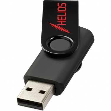 Rotate-metallic 4 Gt USB-muistitikku logolla, musta – yksityiskohtakuva 4