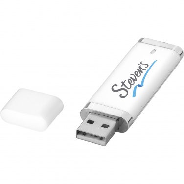 Flat 4 Gt USB-muistitikku logolla, valkoinen – yksityiskohtakuva 4