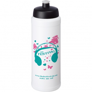 Baseline® Plus grip 750 ml -urheilujuomapullo urheilukorkilla logolla, Valkoinen / musta – yksityiskohtakuva 3