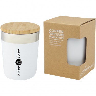 Logotrade liikelahja tuotekuva: Lagan 300 ml ruostumattomasta teräksestä kahvimuki bambukannella