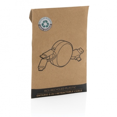 Logo trade mainoslahjat tuotekuva: RCS Ontario 6-in-1 sisäänvetäytyvä kaapeli