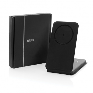 Logotrade mainoslahja tuotekuva: Swiss Peak RCS rePU 15W 3-in-1 magneettinen langaton laturi