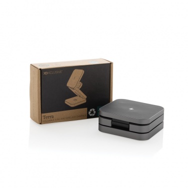 Logo trade mainoslahjat tuotekuva: Terra 3in1 15W taitettava virtapankki RCS kierrätysalumiinia