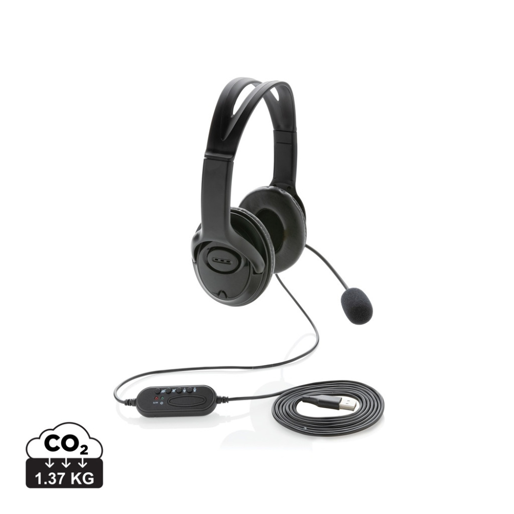 Työheadset johdolla, musta, tuotekuva