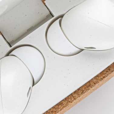 Logotrade mainoslahja tuotekuva: Oregon TWS kuulokkeet RCS kierrätysmuovista ja korkista