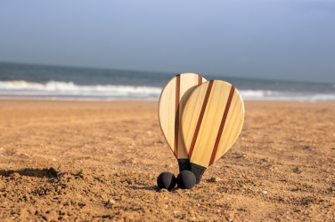 Logo trade mainoslahjat tuotekuva: Puinen rantatennissetti