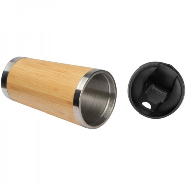 Logo trade mainoslahja kuva: Ruostumattomasta teräksestä valmistettu muki BAMBOOGARDEN 400 ml