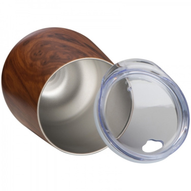 Logotrade mainoslahja ja liikelahja kuva: Ruostumattomasta teräksestä valmistettu puinen muki BRIGHTON 380 ml