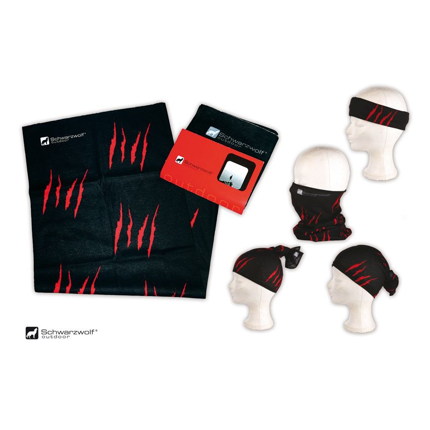 Logotrade liikelahja tuotekuva: Monikäyttöinen huivi BANDANA Schwarzwolf