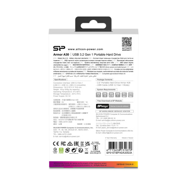 Logo trade mainostuotet tuotekuva: Hard Disc Silicon Power Armor A30 2TB