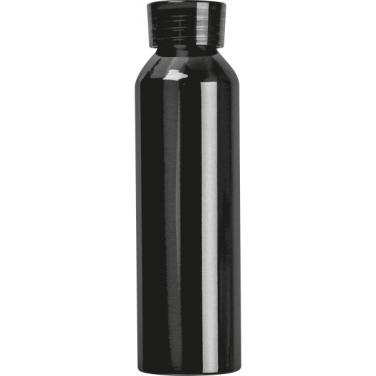Kierrätysalumiininen juomapullo Cork 600 ml, musta – yksityiskohtakuva 4