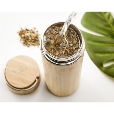 Logo trade mainostuote kuva: Nikko 330 ml bambu termopullo/termokuppi