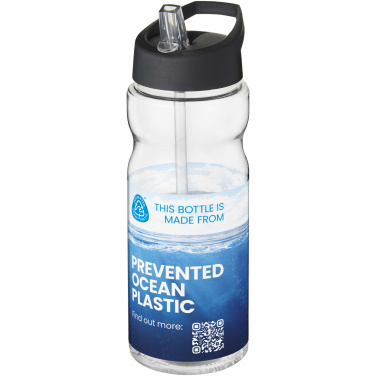 H2O Active® Eco Base 650 ml -urheilujuomapullo kaatonokkakannella, Läpinäkyvä / tasainen musta – yksityiskohtakuva 3