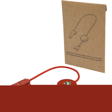 Logotrade liikelahjat kuva: Citala kierrätysmuovinen 30 cm:n ja 27W:n datasynkronoiva 5-in-1-pikalatauskaapeli