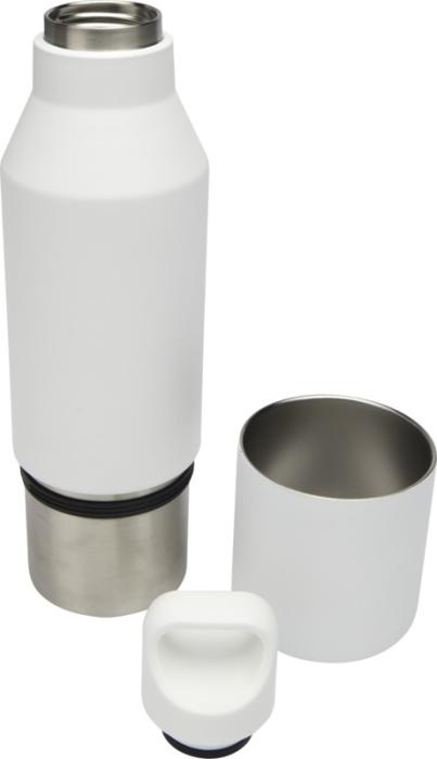 Logo trade liikelahjat mainoslahjat kuva: Odessy 600 ml:n RCS-sertifioitu kierrätetystä ruostumattomasta teräksestä tehty termospullo 300 ml:n kupilla