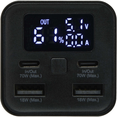 Logo trade mainoslahjat ja liikelahjat kuva: Acamar 20 000 mAh:n ja 70 W:n kannettavan tietokoneen varavirtalähde kierrätetystä alumiinista