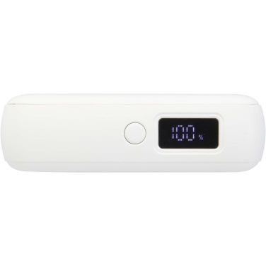 Logo trade mainoslahjat ja liikelahjat kuva: Acrux 10 000 mAh:n ja 35 W:n tablettivirtalähde, jossa sisäänrakennettu Type-C-kaapeli – valmistettu kierrätetystä muovista