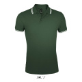 PASADENA miesten polo 200g, Metsänvihreä/valkoinen