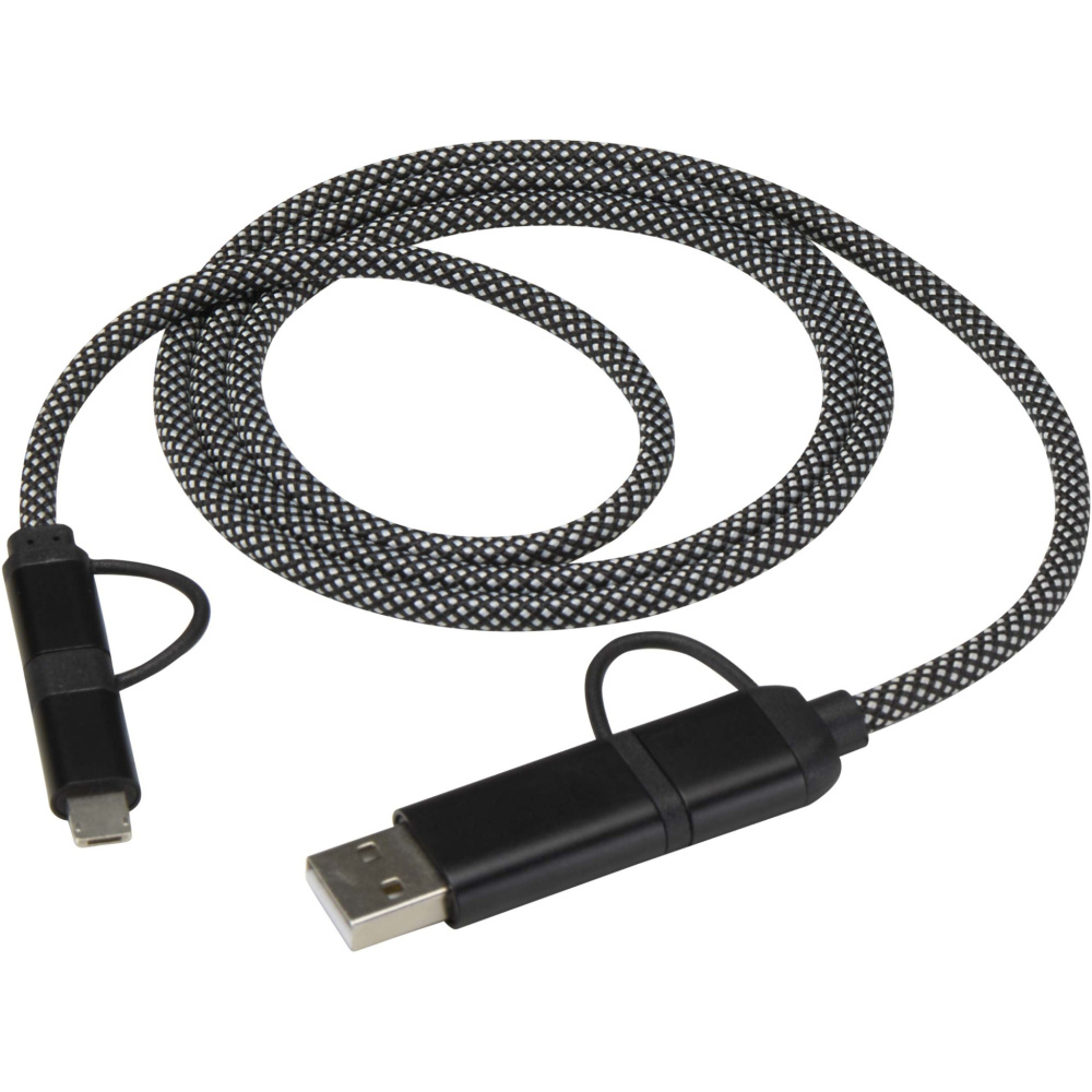 Logo trade liikelahja kuva: SMART 65 W, 100 cm, RCS-sertifioitu magneettinen 5-in-1-latauskaapeli