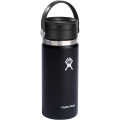 Hydro Flask Wide Mouth 473 ml:n juomamuki eristetty ruostumattomasta teräksestä valmistettu , jossa on Flex Sip™ -kansi, Musta