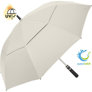 FARE® Doubleface XL Vent kaksivärinen tuuletettu golfsateenvarjo logolla, luonnonvalkoinen (waterSAVE®) / musta – tuotekuva