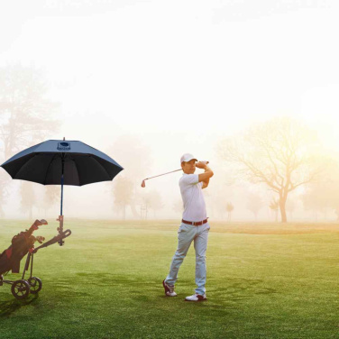 FARE® Doubleface XL Vent kaksivärinen tuuletettu golfsateenvarjo logolla, tummansininen (waterSAVE®) / musta – yksityiskohtakuva 3