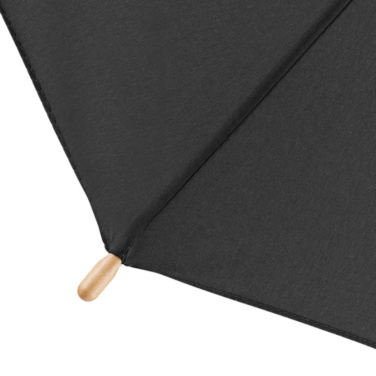 FARE ÖkoBrella automaattinen golfsateenvarjo kierrätetyllä PET-kankaalla 122 cm logolla, musta (waterSAVE®) – yksityiskohtakuva 5