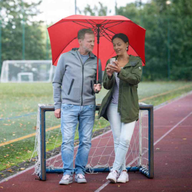 FARE Jumbo® XL Square Color neliönmuotoinen golfsateenvarjo logolla, punainen – yksityiskohtakuva 3