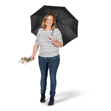FARE ÖkoBrella taskusateenvarjo kierrätetyllä PET-kankaalla ja rABS-kahvalla logolla, musta (waterSAVE®) – yksityiskohtakuva 10