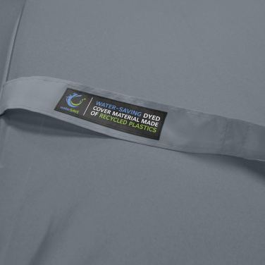 FARE ÖkoBrella AOC taskusateenvarjo kierrätetyllä PET-kankaalla ja bambukahvalla logolla, harmaa (waterSAVE®) – yksityiskohtakuva 8