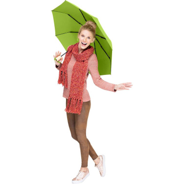 FARE ÖkoBrella AOC taskusateenvarjo kierrätetyllä PET-kankaalla ja bambukahvalla logolla, lime (waterSAVE®) – yksityiskohtakuva 10