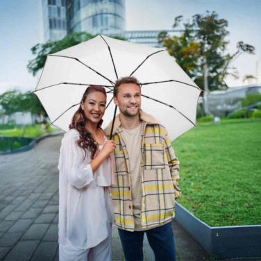 FARE® Jumbo® golf-taskusateenvarjo 10 paneelilla logolla, valkoinen – yksityiskohtakuva 2