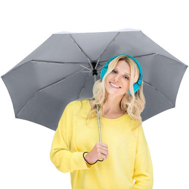FARE® AOC automaattinen minitaskusateenvarjo logolla (30 väriä), harmaa (waterSAVE®) – yksityiskohtakuva 4