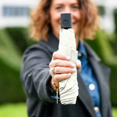 FARE® FiligRain Only200 erittäin kevyt automaattinen minisateenvarjo logolla, luonnonvalkoinen (waterSAVE®) – yksityiskohtakuva 4