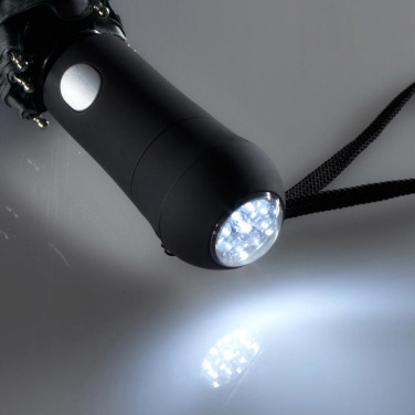FARE Safebrella® automaattinen taskusateenvarjo LED-valolla ja heijastimilla logolla, harmaa – yksityiskohtakuva 3