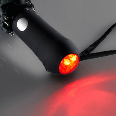 FARE Safebrella® automaattinen taskusateenvarjo LED-valolla ja heijastimilla logolla, harmaa – yksityiskohtakuva 4