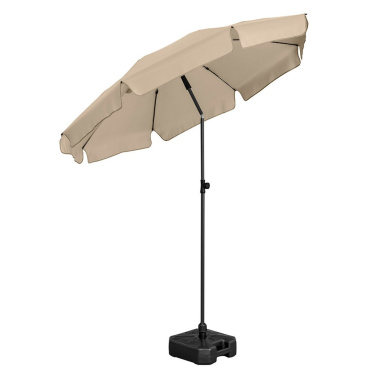 FARE® Parasol M reunakappaleella aurinkovarjo, Ø 180 cm logolla, luonnonväri – yksityiskohtakuva 6