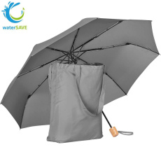 FARE® ÖkoBrella Shopping taskusateenvarjo ostoskassiksi muuttuvalla suojuksella logolla