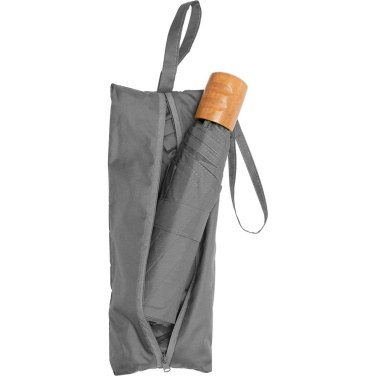 FARE® ÖkoBrella Shopping taskusateenvarjo ostoskassiksi muuttuvalla suojuksella logolla, harmaa (waterSAVE®) – yksityiskohtakuva 4