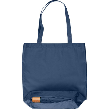 FARE® ÖkoBrella Shopping taskusateenvarjo ostoskassiksi muuttuvalla suojuksella logolla, tummansininen (waterSAVE®) – yksityiskohtakuva 6