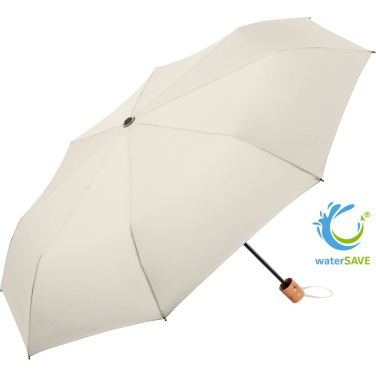 FARE® ÖkoBrella Shopping taskusateenvarjo ostoskassiksi muuttuvalla suojuksella logolla, luonnonvalkoinen (waterSAVE®) – yksityiskohtakuva 2