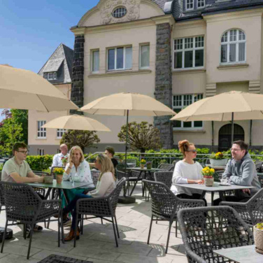 FARE® Parasol XL aurinkovarjo, Ø 235 cm logolla, luonnonväri – yksityiskohtakuva 8