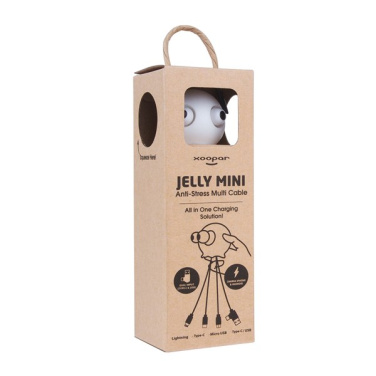 Xoopar Jelly Mini -monikaapeli FSC-kartonkisessa ikkunallisessa lahjarasiassa kahvalla