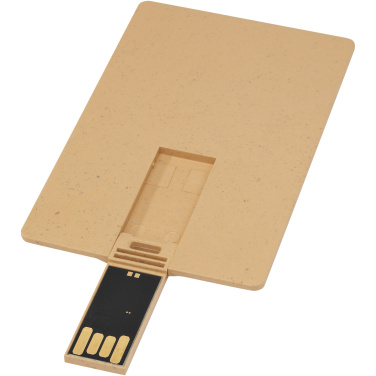Suorakulmainen biohajoava luottokortti-USB, Kraft-ruskea, 32 Gt, tuotekuva